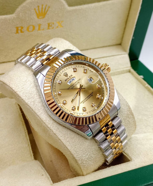 Rolex Luxury Men's two-tone wristwatch